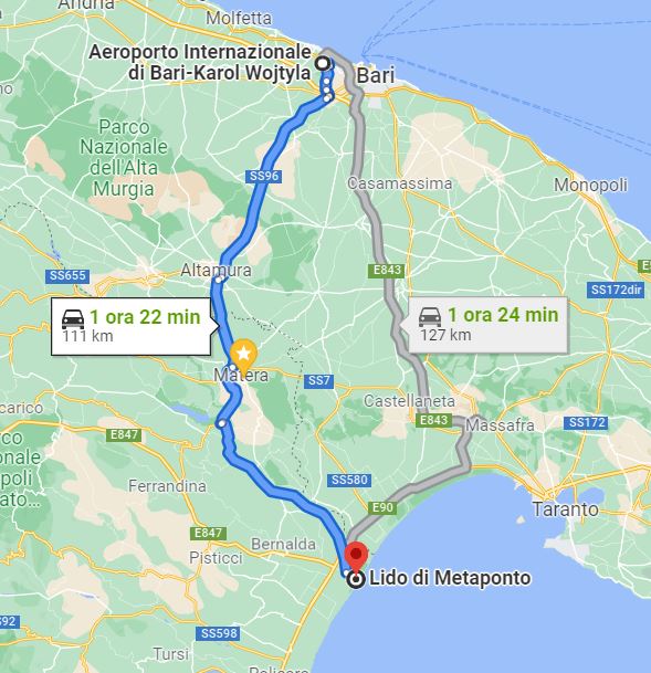 Bari-Metaponto Shuttle Matera by Made in South of Italy